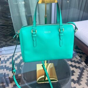 Coach Blue Crossbody Bag with Glossy Finish